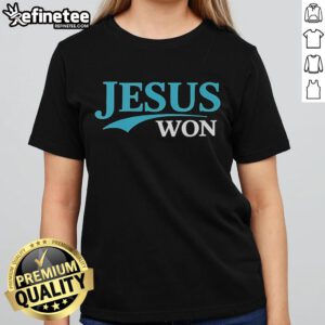 Official Kyle Stowers Jesus Won Ladies Tee featuring a stylish design for fans of Kyle Stowers and inspirational apparel.