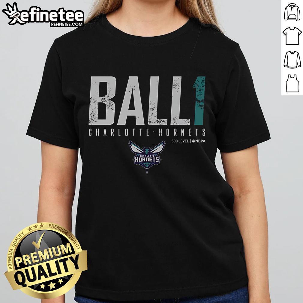 Official LaMelo Ball Charlotte Hornets ladies tee featuring vibrant team colors and stylish design for female fans.