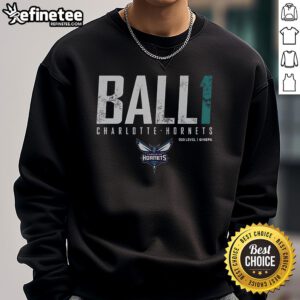 Alt Text: Official LaMelo Ball Charlotte Hornets sweatshirt featuring team colors and logo, perfect for fans and collectors.