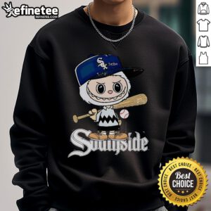 Official Labubu Charlie Brown Chicago White Sox sweatshirt featuring vibrant graphics and comfortable design for fans.