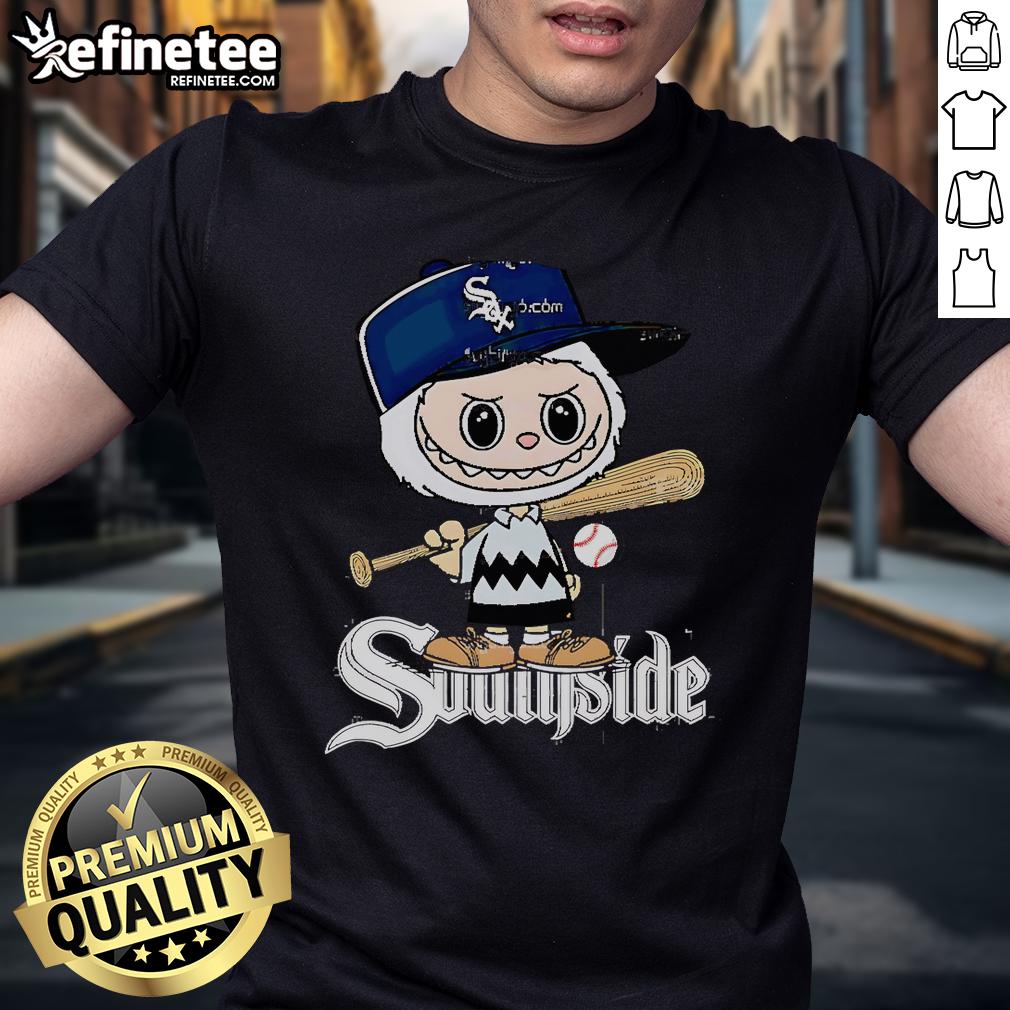 Official Labubu Charlie Brown Chicago White Sox T-Shirt featuring a unique design for fans of baseball and pop culture.