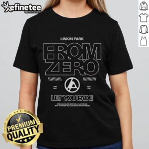 Official Linkin Park From Zero Time Will Test You Let You Fade ladies tee featuring iconic band logo and stylish design.