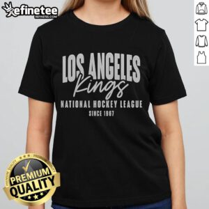 Official Los Angeles Kings NHL Ladies Tee, showcasing team pride since 1967 with stylish design and comfortable fit.