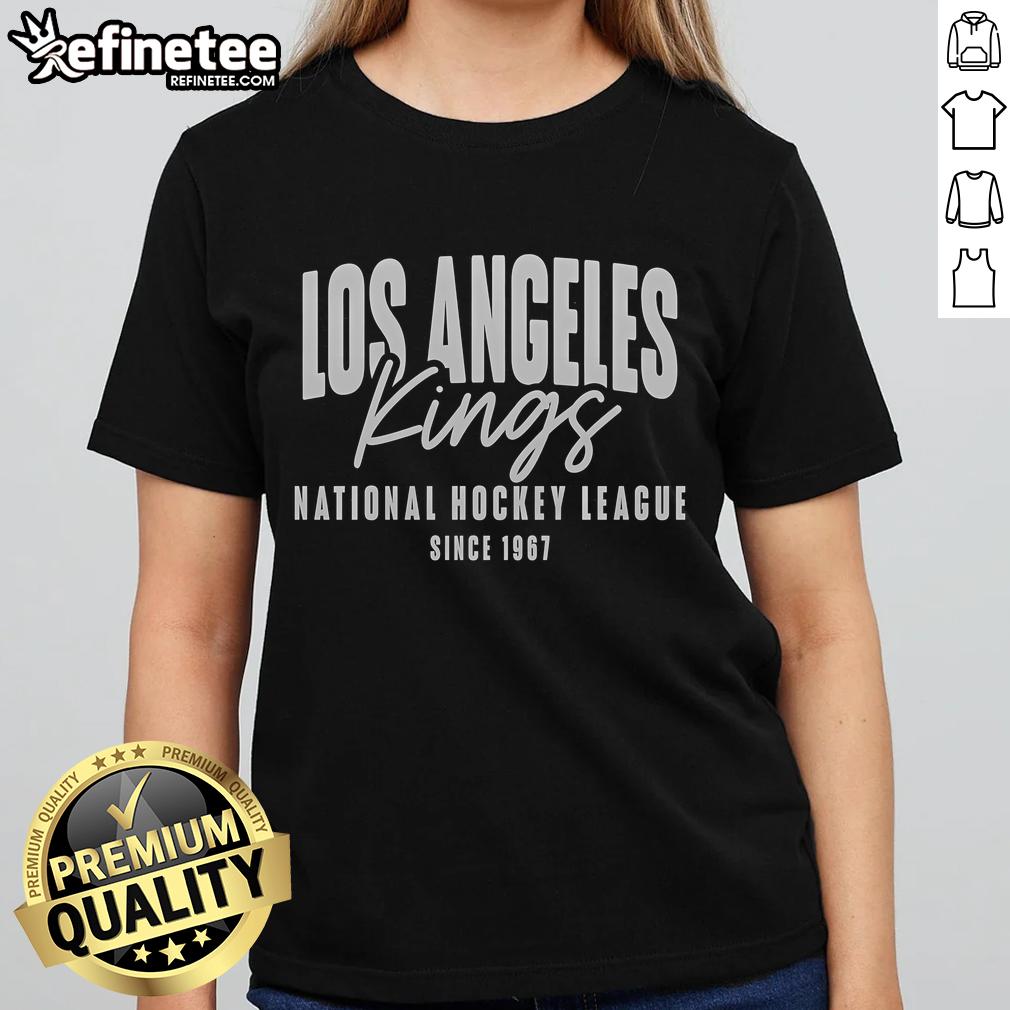 Official Los Angeles Kings NHL Ladies Tee, showcasing team pride since 1967 with stylish design and comfortable fit.