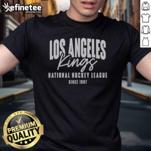 Alt Text: Official Los Angeles Kings NHL T-Shirt, celebrating the team's history since 1967, perfect for hockey fans.