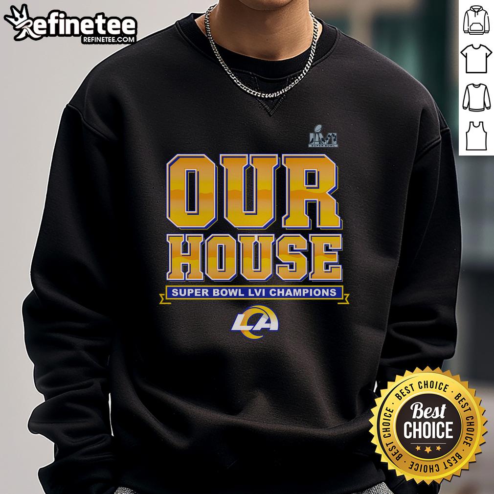 Official Los Angeles Rams Super Bowl LVI Champions Hometown Audible Sweatshirt showcasing team pride and victory.