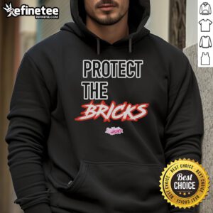 Official Lushious Massacr Protect The Bricks Hoodie featuring vibrant graphic design and cozy fit for streetwear lovers.