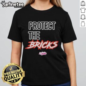 Official Lushious Massacr Protect The Bricks Ladies Tee featuring vibrant design and comfortable fit for stylish women.