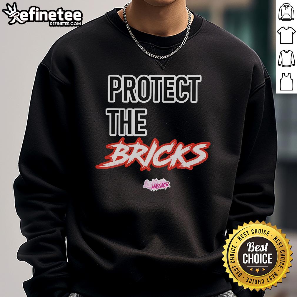 Alt Text: Official Lushious Massacr Protect The Bricks sweatshirt featuring bold graphics and a stylish design for streetwear lovers.