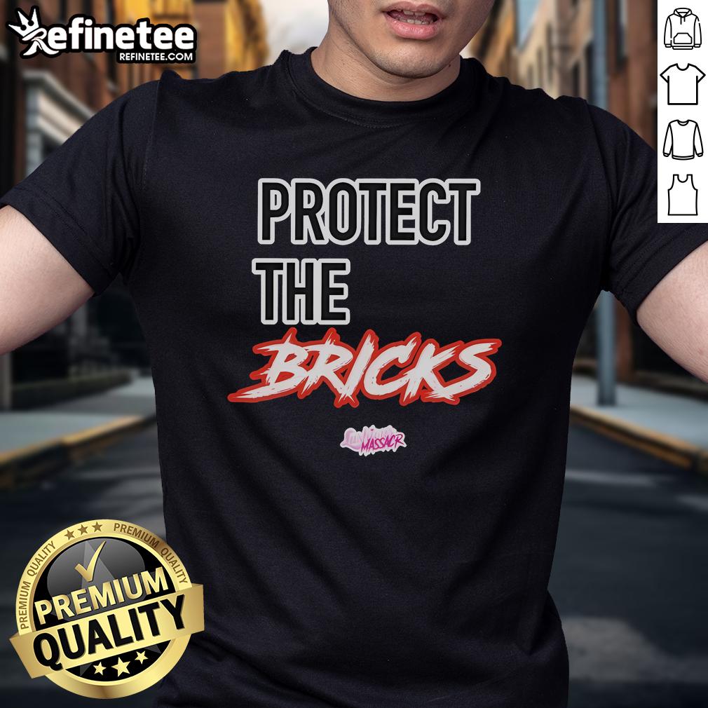 Alt Text: Official Lushious Massacr Protect The Bricks T-Shirt featuring bold graphics and vibrant colors for fans.
