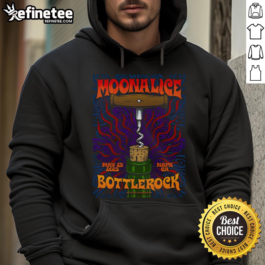 Official May 25, 2025 Live Moonalice Napa CA hoodie featuring vibrant design and event details for music fans.
