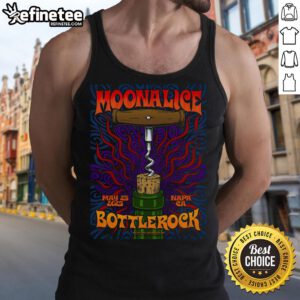 Official May 25, 2025 Moonalice concert tank top, featuring vibrant design and Napa, CA event details.