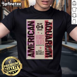 Official May 4, 2025 Aquarium Tour Poster Houston, TX T-Shirt featuring vibrant marine designs and event details.