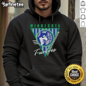 Alt Text: Official Minnesota Timberwolves Mitchell & Ness Worldwide Collection tri-logo hoodie in stylish design and vibrant colors.