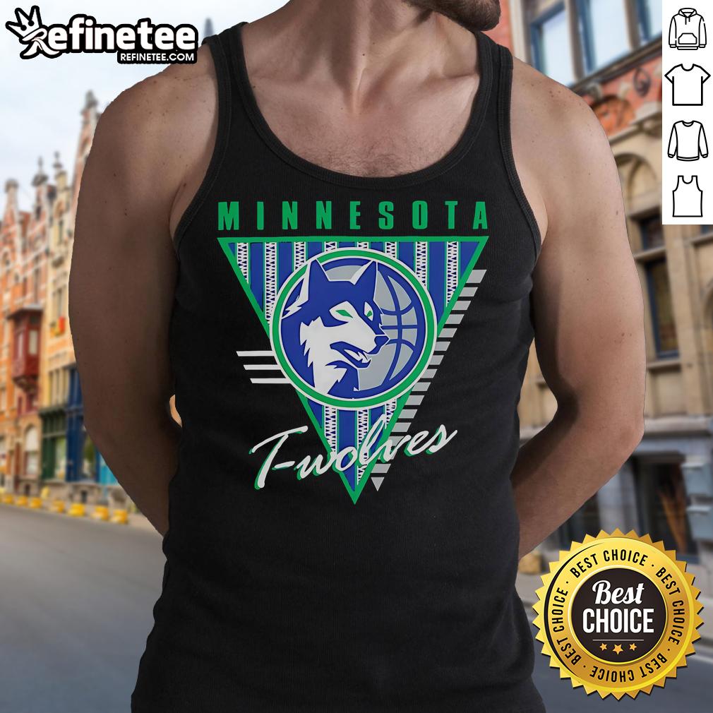 Official Minnesota Timberwolves Mitchell & Ness Tri-Logo Tank Top featuring bold team graphics and stylish design.