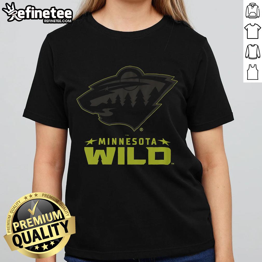 Official Minnesota Wild Highlight Reel Ladies Tee featuring team logo and vibrant design for passionate fans.