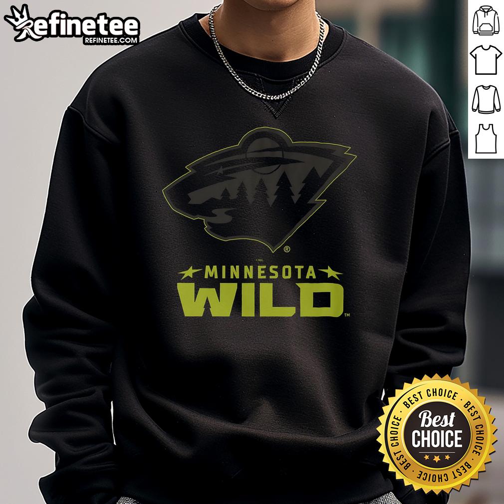 Official Minnesota Wild highlight reel sweatshirt featuring team colors and logo, perfect for fans and game day wear.