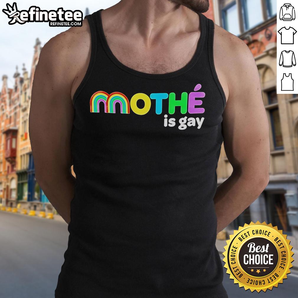 Official Mother Is Gay Rainbow Tank Top featuring vibrant colors and a bold design celebrating LGBTQ+ pride.