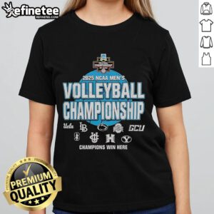 Official NCAA 2025 National Collegiate Men's Volleyball Opening Round Championship ladies tee in vibrant colors.
