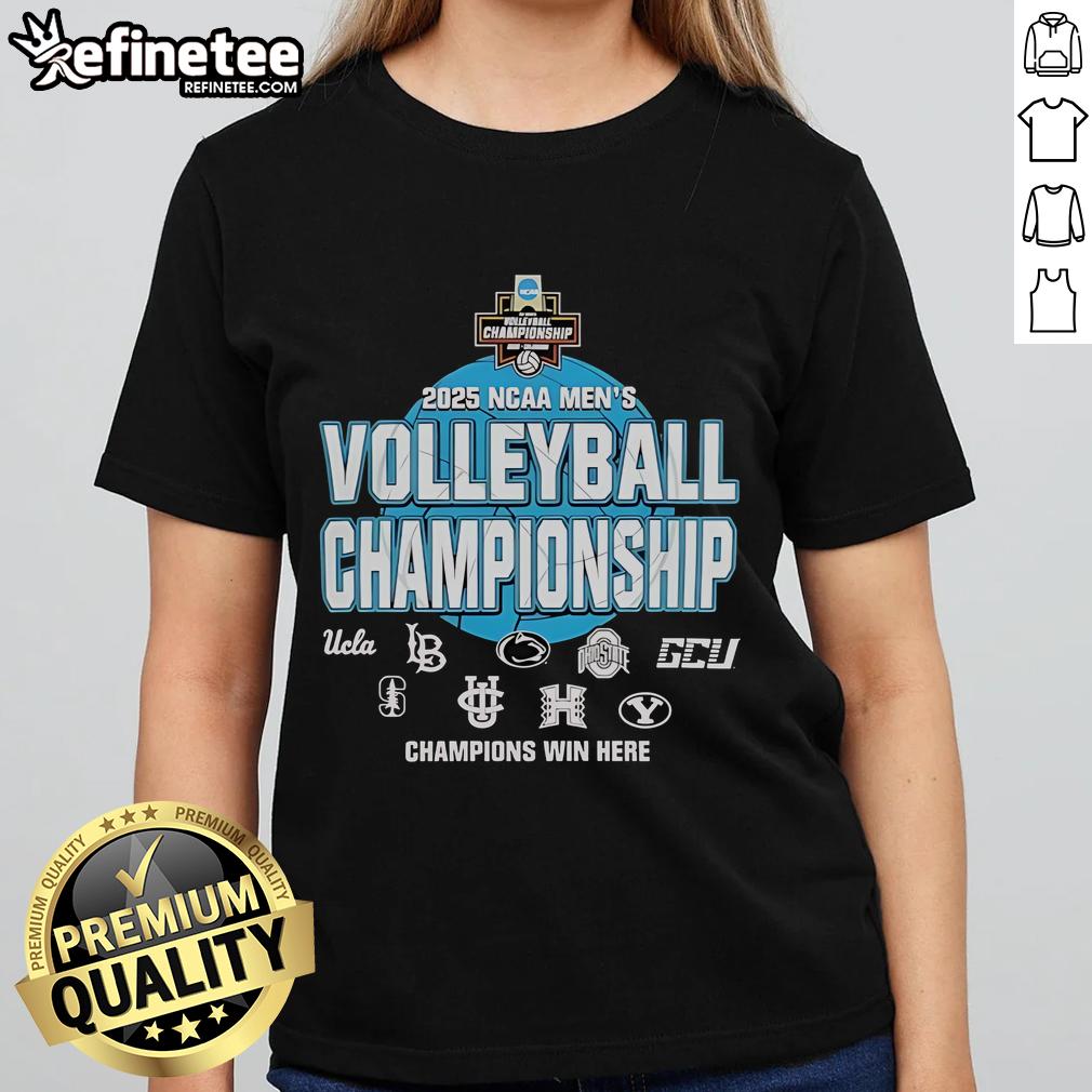 Official NCAA 2025 National Collegiate Men's Volleyball Opening Round Championship ladies tee in vibrant colors.