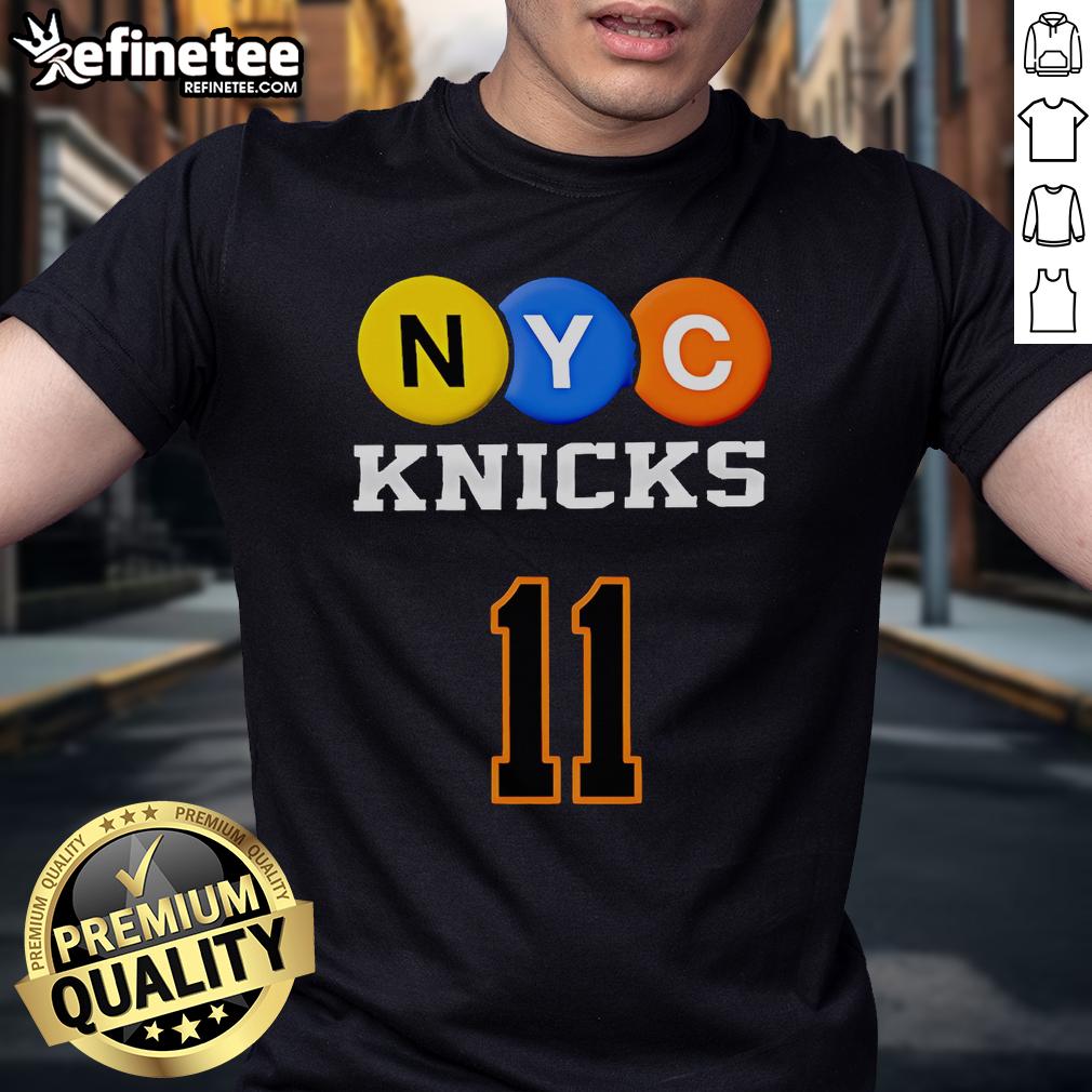 Official NYC Knicks 11 Brunson T-Shirt featuring bold team graphics, perfect for fans and game day attire.