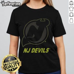 Official New Jersey Devils Highlight Reel ladies tee featuring bold team logo and stylish design for female fans.