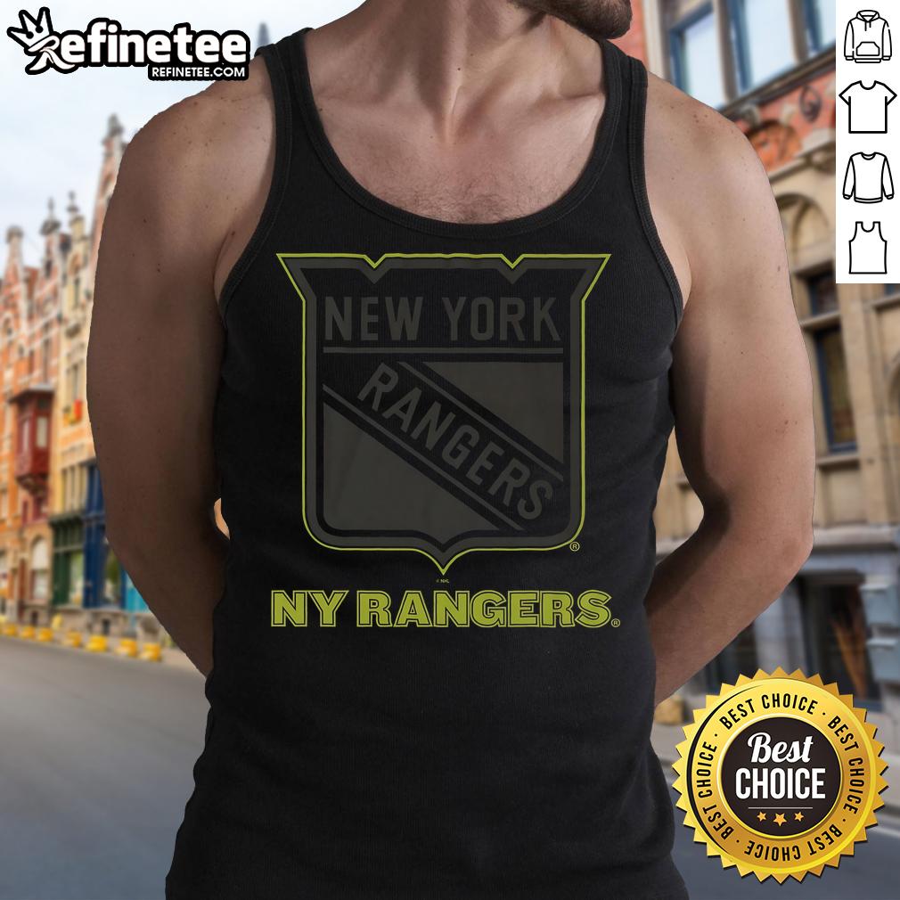 Official New York Rangers highlight reel tank top featuring team colors and logo, perfect for fans and summer sports events.