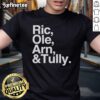 Official No Context Flair Ric Ole Arn Tully T-Shirt featuring bold graphics of iconic wrestling legends in vibrant colors.
