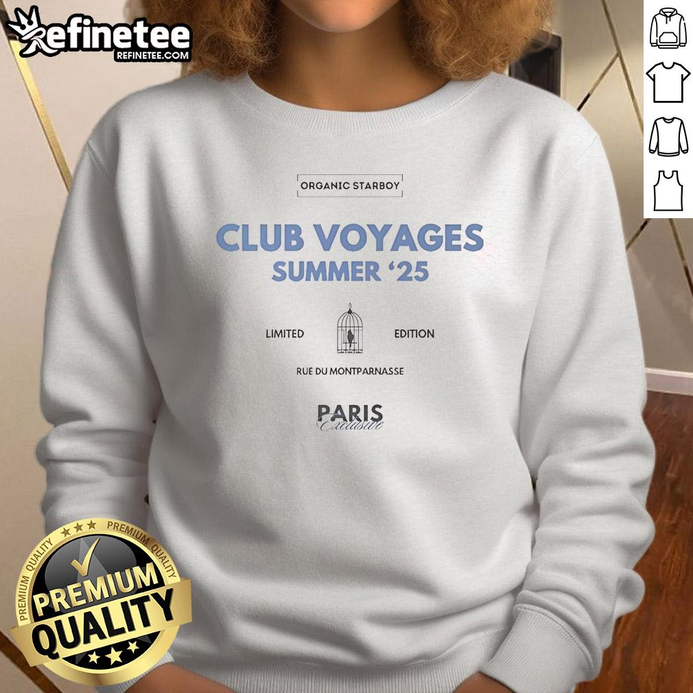 Alt Text: Official Organic Starboy Club Voyages Summer 25 Limited Edition Rue Du Montparnasse Paris Sweatshirt design.