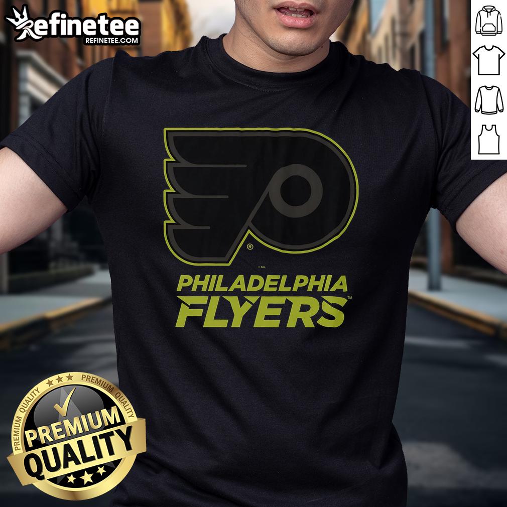 Official Philadelphia Flyers Highlight Reel T-Shirt featuring team logo and vibrant graphics for hockey fans.