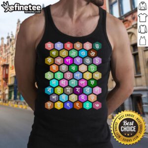 Official Rainbow Bangla Alphabets letters on a vibrant tank top, perfect for learning Bengali in style.