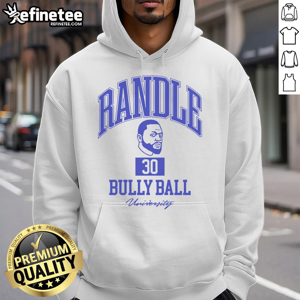 Official Randle 30 Bully Ball University Hoodie featuring bold graphics and a comfortable fit for sports enthusiasts.