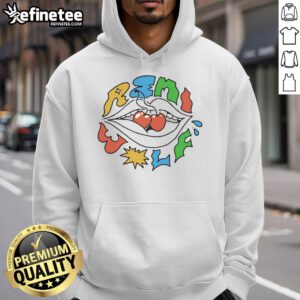 Official Remi Wolf Cherries Hoodie featuring vibrant cherry graphics and a comfortable fit for stylish music fans.