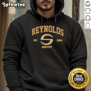 Official Reynolds Sentry EST 2000 Hoodie in black, featuring a stylish logo and comfortable fit for everyday wear.