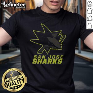 Official San Jose Sharks Highlight Reel T-Shirt featuring team logo and vibrant graphics, perfect for fans and collectors.