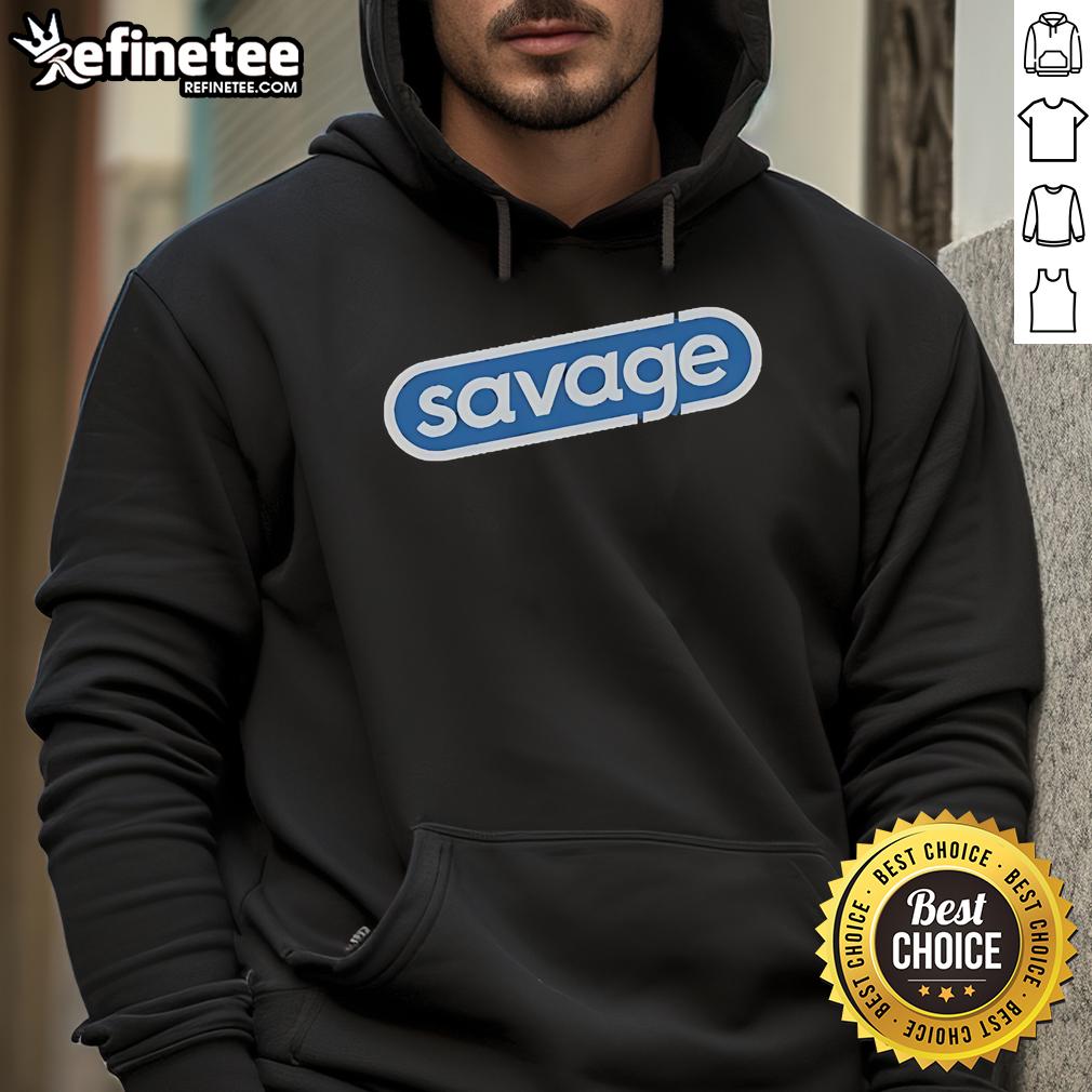 Official Savage Snappy Logo Hoodie featuring a bold logo design on a stylish black hoodie for trendy streetwear.