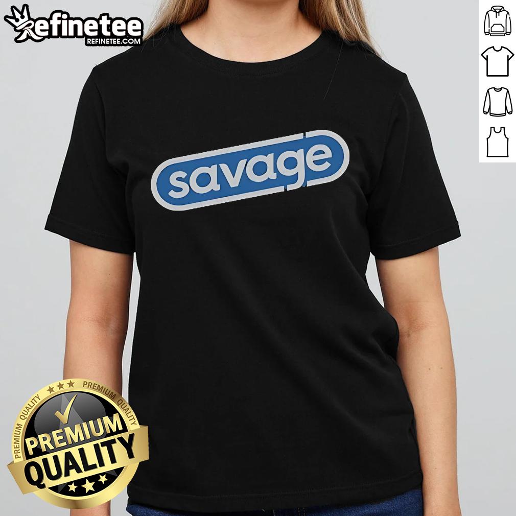 Official Savage Snappy Logo Ladies Tee featuring a stylish design, perfect for casual wear and showcasing your bold style.