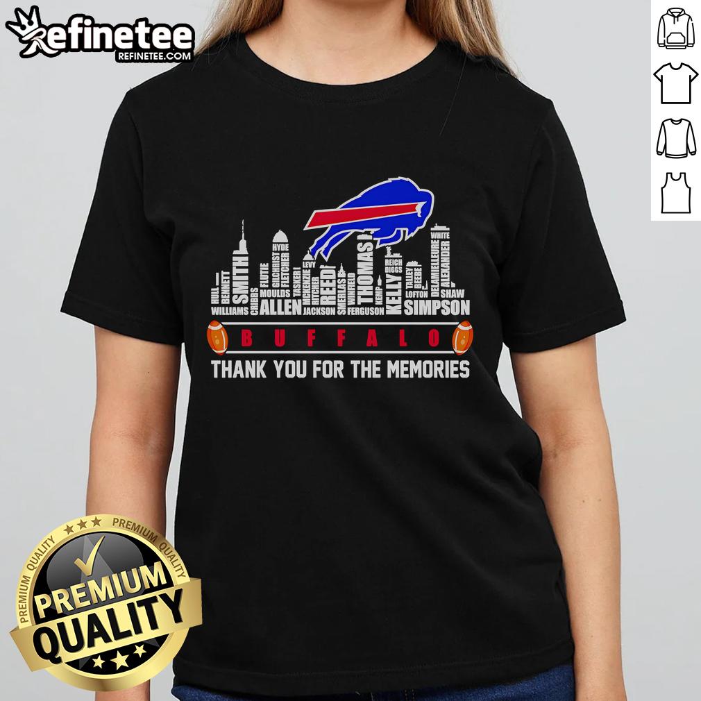Official Skyline Buffalo 'Thank You For The Memories' Ladies Tee featuring a stylish design and vibrant colors.