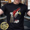 Alt Text: Official Snoopy and Woodstock painting Arizona Coyotes logo t-shirt featuring vibrant colors and iconic characters.