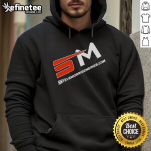 Official Steve Morris Engines logo hoodie featuring a bold design, perfect for motorsport enthusiasts and fans.