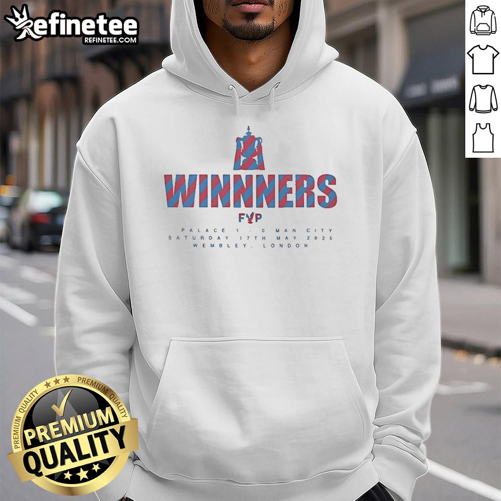 Official FA Cup Winners Hoodie celebrating Palace 1-0 victory over Man City on May 17, 2025, at Wembley, London.