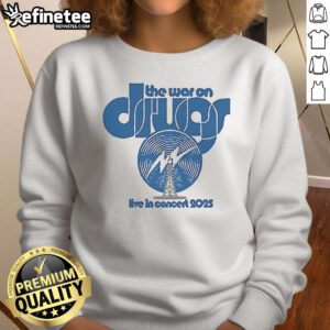 Official The War On Drugs Live In Concert 2025 sweatshirt featuring vibrant design, perfect for fans and concert-goers.