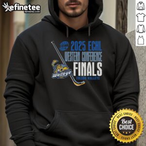 Alt Text: Official Toledo Walleye Landry 2025 ECHL Western Conference Finals hoodie in navy blue with team logo.