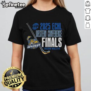 Official Toledo Walleye Landry 2025 ECHL Western Conference Finals ladies tee in vibrant colors, perfect for fans.
