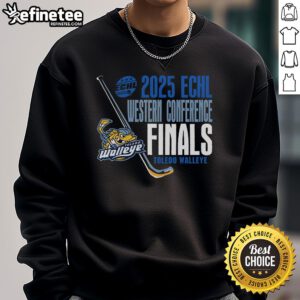 Alt Text: Official Toledo Walleye Landry 2025 ECHL Western Conference Finals Sweatshirt showcasing team pride and style.