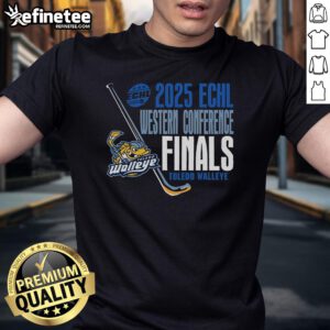 Official Toledo Walleye Landry 2025 ECHL Western Conference Finals T-Shirt featuring team logo and vibrant design.