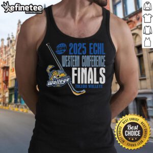 Official Toledo Walleye Landry 2025 ECHL Western Conference Finals tank top featuring team logo and vibrant colors.
