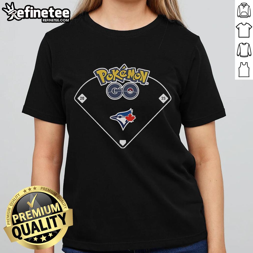 Official Toronto Blue Jays x Pokmon Go Ballpark ladies tee featuring a stylish design for fans and gamers.