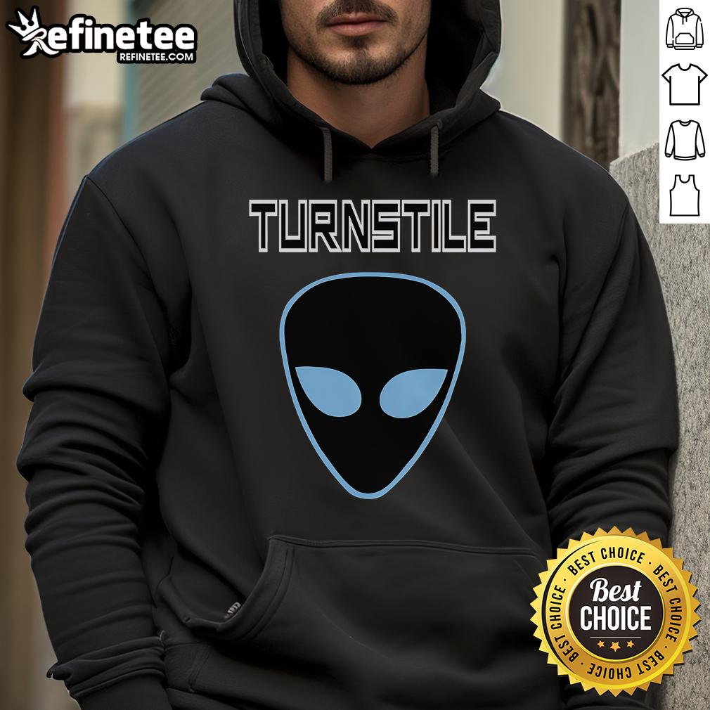 Official Turnstile Alien Hoodie featuring vibrant alien graphics, perfect for fans of the band and streetwear enthusiasts.