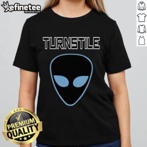 Official Turnstile Alien Ladies Tee featuring a vibrant alien graphic on a stylish women's t-shirt.